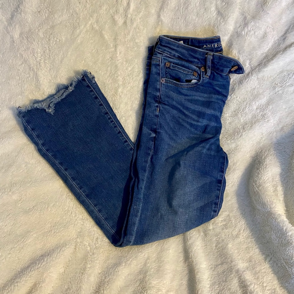 American eagle flare crop jeans